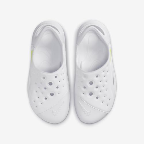 Nike Aqua Swoosh Big Kids' Sandals (FV6363-100, White/Pure Platinum/Volt) Size 74