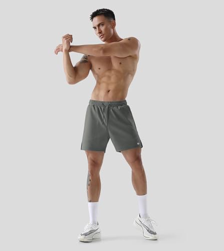Fioboc Men's Athletic Running Shorts Modal Side Split Workout Shorts 7" Lightweight Sports Gym Basketball Tennis Hiking3