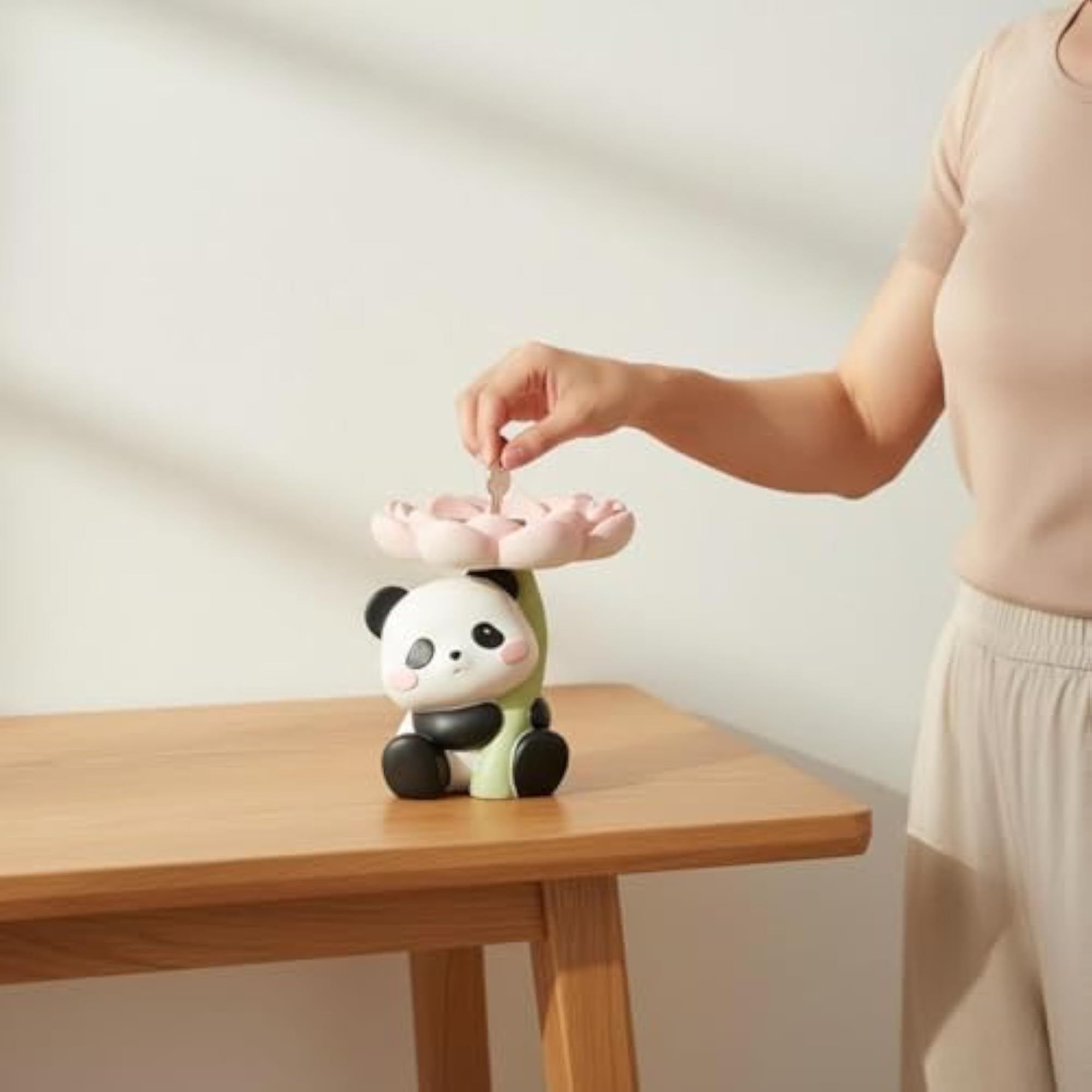 Creative Panda Key Holder Tray for Entryway
