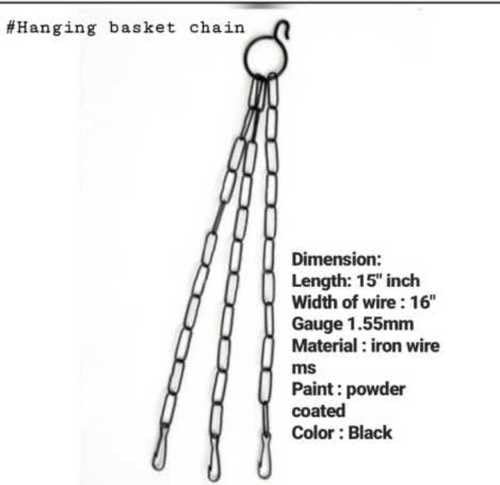 Varshney Gardening Matel Hanging Basket Chain for Hanging Plant Pots Indoor Outdoor Planters - Pack of 10 Pieces