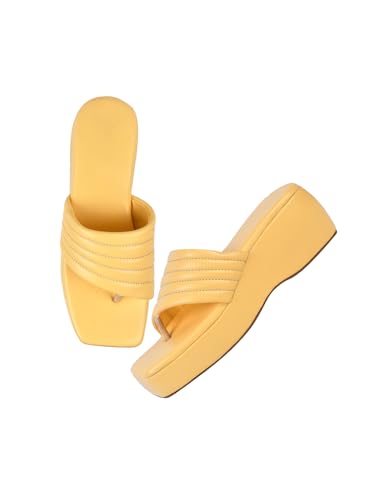 Image of TRYME Platform Heels Sandals Light Weight Comfortable & Trendy Wedges Heels for Girls & Women