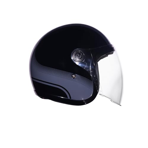 Image of ROYAL ENFIELD REDDITCH Open Face MLG 1901 | ISI Certified | Shell Construction: Built with High Impact Grade ABS | High-Strength EPS Liner | Micrometric Lock | UV-Resistant PU Paints Black XL