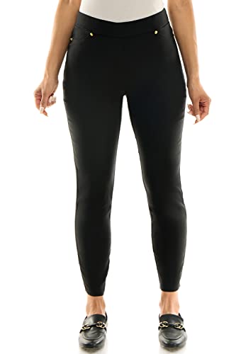 Zac & Rachel Women's Pull on Ankle Pant with Pocket Studs2