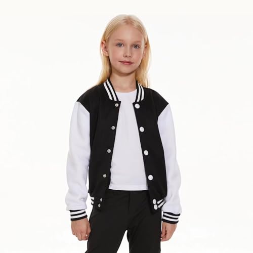 ACEFAST INC Kids Boys Girls Baseball Jacket Varsity Jacket Casual Sport Coat Cardigan Sweatshirt Uniforms Youth 2-13 Year2