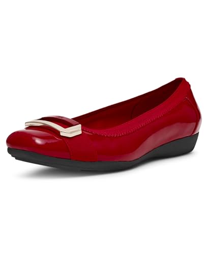 Image of Anne Klein Uplift Flats for Women - Textile Upper and Lining - Stretch Collar - 90 Flexibility - Square Cap Toe