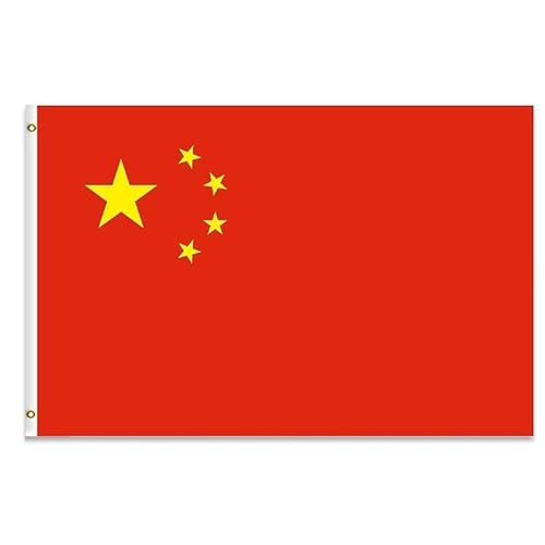 Bandera de China 150x90cm - República Popular de China con 2 Ojales de Metal, Color Brillante, para Eventos Deportivos, Fiestas y Desfiles