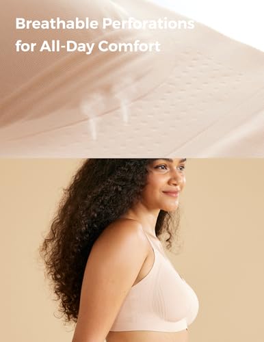 Image of Momcozy Seamless Bra for Women, 3.0 Jelly Strip Lifting Wireless Bra with Breathable Perforations