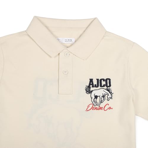 Image of Alan Jones Clothing Boy's Cotton Regular Fit Colorblock Regular Polo T-Shirt