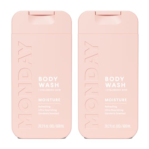 MONDAY HAIRCARE MOISTURE Body Wash with Hyaluronic Acid Shea Butter Coconut Oil & Grapefruit Extract for Normal to Dry Skin 600 mL (Dual Pack)