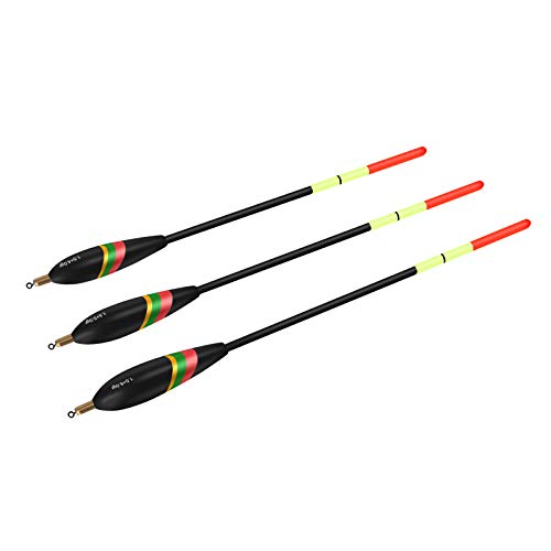 Yosoo Health Gear Fishing Bobbers, Fishing Slip Floats, 3Pcs Fishing Floats and Bobbers Slip Bobbers for Crappie Professional Fishing Tackle Tools 1.5+6g 1.5+5g 1.5+4g