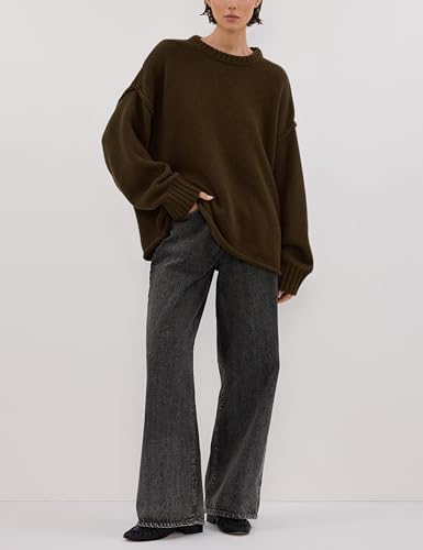 Women's Oversized Sweaters Pullover Casual Crewneck Long Sleeve Fuzzy Chunky Knit Tops 2025 Fall Fashion Outfits4