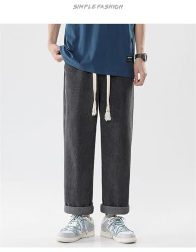 Jeans Pants Trousers Denim Summer Thin Drawstring Rubber High Street Port Style Trendy Men's Versatile4