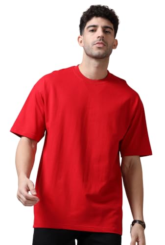 Image of Men's 240 GSM Cotton Oversized Tee - Heavyweight Bio-Washed Fabric | Premium Street Style | Super Soft, Thick & Breathable T-Shirt