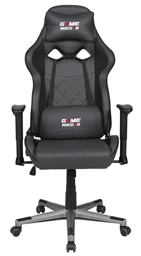 GAME ROCKER Gaming Stuhl G-20 Kunstleder schwarz/anthrazit, bis 110 kg belastbar GAME ROCKER Gaming Stuhl G-20 Kunstleder schwarz/anthrazit, bis 110 kg belastbar
