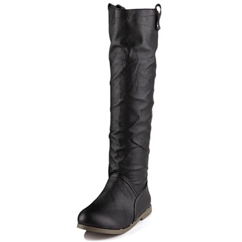 Chaussures boots plates femme confort knee high boots tendance