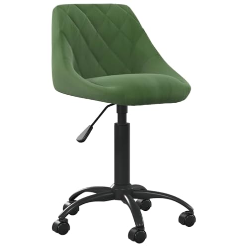 hliofuir Silla de comedor de terciopelo verde oscuro, altura regulable de 67,5 a 79 cm, con función giratoria de 360 grados y ruedas para comedor, cocina, oficina, sala de estar, diseño moderno