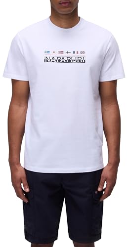 Napapijri - Série de t-Shirts à Manches Courtes, Blanc ÉCLATANT, S