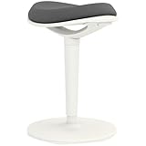 HOMCOM Sitzhocker, ergonomischer Bürohocker, 56,5-71,5 cm höhenverstellbar Arbeitshocker, Drehstuhl für Büro, Arbeitszimmer, Mesh, Grau