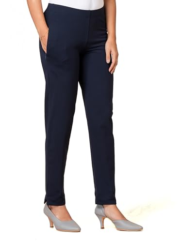 Image of Ruby Cotton Lyrcra Blend Copper Collection Straight Pants | Perfect Blend of Style and Comfort | Professional and Casual Wear #1