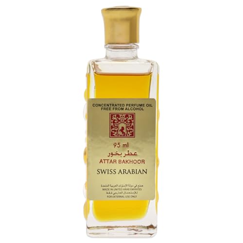 Swiss Arabian Attar Bakhoor - Luxury Products from Dubai - Long Lasting Personal Perfume Oil - A Seductive, Exceptionally Made, Signature Fragrance - The Luxurious Scent of Arabia - 3.2 oz