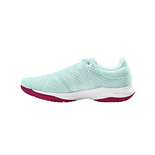 Wilson Mädchen Tennisschuhe, KAOS 3.0 JR, Hellgrün/Weiß/Pink, 39 EU, Für alle Bodenbeläge, Alle Spielertypen, WRS328170E055