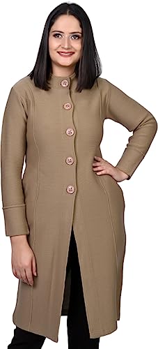Image of TWENTY ME Winter Wear Casual Acrylic Wool Full Sleeve with Pockets Women's Extra Long Cardigans (4328)