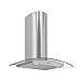 Futuro Futuro Moon Crystal 30 Inch Wall-mount Range Hood, Modern Stainless Steel & Glass, LED, Ultra-Quiet, with Blower