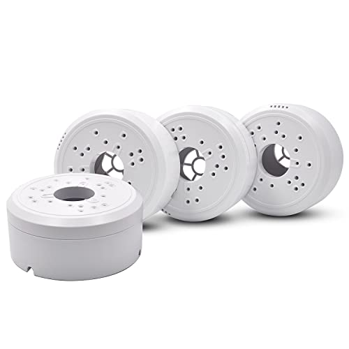 Produktbild von 4er Set Kamera-Anschlussdose Halbkugelförmig – Wetterfest, Mit Montageplatte, Für Überwachungskameras & Solarpanel