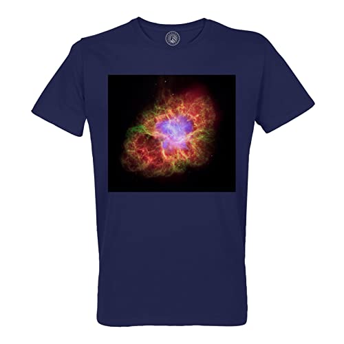 T-shirt homme col rond coton bio espace constellation nébuleuse imprimée