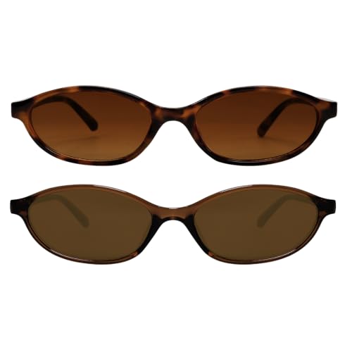 Image of GUVIVI Retro Oval Sunglasses for Women 90s Cat Eye Shades UV protection | 2026 Chic Sunnies Y2K Lightweight Trendy Narrow Sun Glasses Vacation Travel Beach Outfits Must Haves