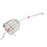 BCOATH Gabbia da Pesca in Acciaio Inossidabile per Esche Nassa da Pesca Portatile Coperchi...