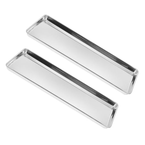 KICHOUSE 2pcs Stainless Steel Tray Steam Pan for Restaurant Hotel Use Versatile Food Presentation and Service