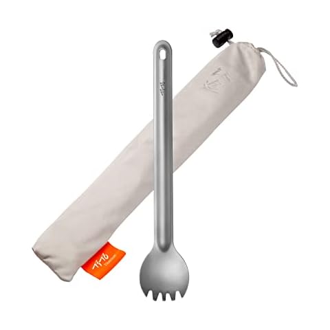 TiTo Titanium Long Handle Eco-Friendly Spork and Spoon Cover