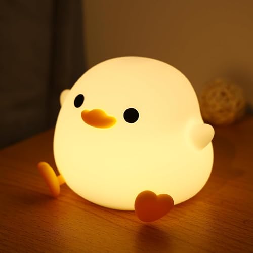 Image of KRESHU Soft Silicone Color Changing Dodo Duck Night Light | Rechargeable Kids Night Lamp | Heavy Quality 800mAh Battery | LED Touch Lamp with Timer for Home /Bedroom /Office (Pack of 1)