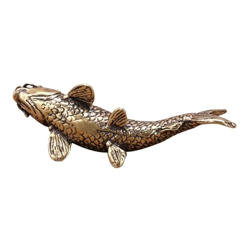 ERINGOGO 銅製アンティーク鯉置物 卓上装飾品 レトロ風インテリア ブラス素材耐久性 室内飾りデスクトップ像