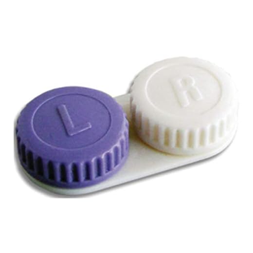 Sammons Preston - 45420 Contact Lens Case, Clearly Labeled Contact Case That Holds Weekly and Monthly Contacts, Labeled Left Eye and Right Eye, Different Colored Case for Reusable Contact Lenses