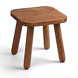 Solid Wood Step Stool 9.3' - 300lbs Capacity Plant Stand Indoor, Smal Stools to Sit on, Multi-Use Footstool for Bathroom/Bedroom/Kitchen Color: Walnut
