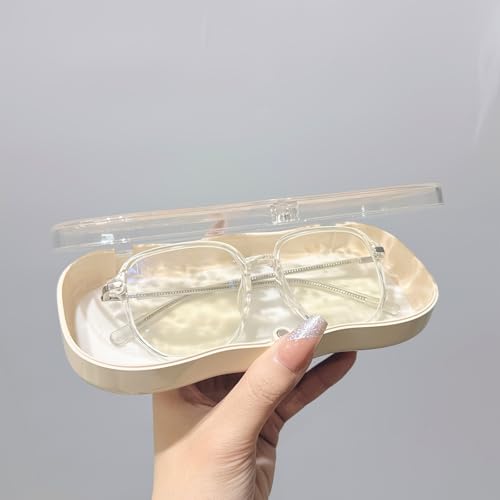 Image of Glasses Case Hard Shell, Clear Eyeglass Case, Cute Holder for Sunglasses and Reading Glasses
