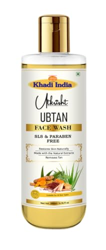 Image of Khadi Ubtan Face Wash 200ml | Herbal & Natural | With Turmeric, Saffron & Sandalwood for Tan Removal, Skin Brightening | SLS & Paraben Free | All Skin Types | For Men & Women