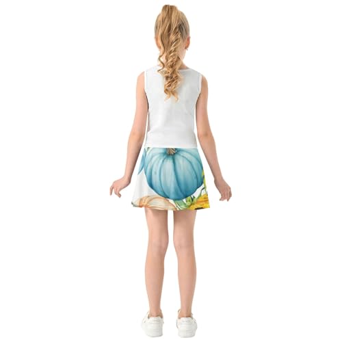 Joisal Tennis Skirts Kids Watercolor Pumpkinb Sunflowers Girls' Shorts Athletic Skorts Cute Comfy Little Girl 4t4