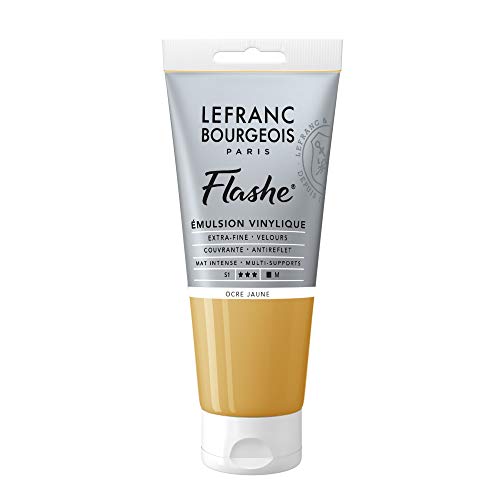 Lefranc Bourgeois Flashe 300655 - Colore acrilico, ocra gialla, tubo da 80 ml, colore vinilico