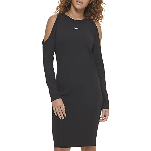 DKNY Damen DP2D4737-blk-groß Lässiges Kleid, Schwarz, Groß