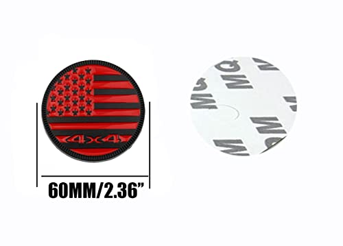 Image of CONGCONG for Jeep Emblem babge U.S. Flag Emblem 4x4 Metal Automotive Badge Specifically Designed for The Jeep Wrangler Cherokee - Stick it Anywhere(The National Flag and red)