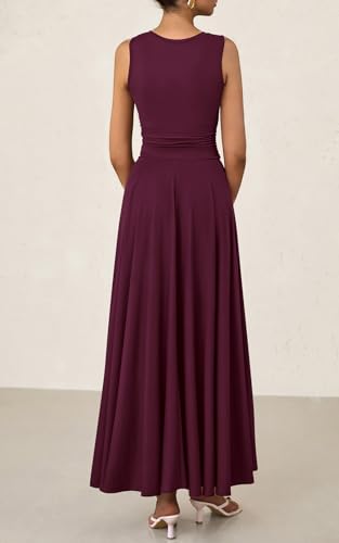 Image of PRETTYGARDEN Womens Summer Dresses 2026 Casual Sleeveless Crewneck Aline Maxi Dress Stretch Tank Flowy Long Dresses