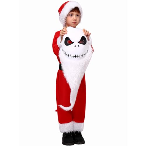 Disfraz completo esqueleto Navideño para niños grande miniatura 2