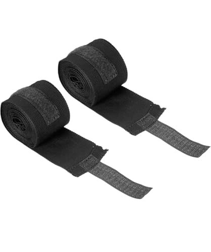 Fasce Boxe Elastiche 3 Metri – Bendaggi Mani Uomo e Donna per Pugilato, MMA, Kick Boxing, Muay Thai – Protezione Nocche e Polso Chiusura a Strappo Traspiranti e Resistenti 2 Pezzi Art.94714 (Nero)