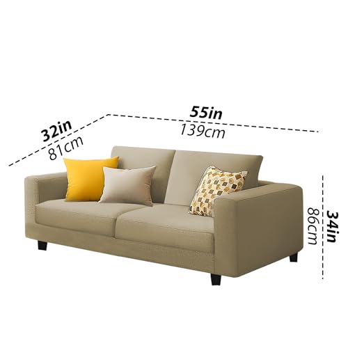 Image of Galib 3+2 Seater Sofa Set for Living Room (Cream Fabric) Premium Fabric Sofa Set