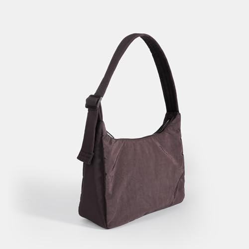Image of FASTFAIRY Nylon Shoulder Bag - Adjustable Quilted Strap, Structured Slouchy Design with Interior Zip Pocket