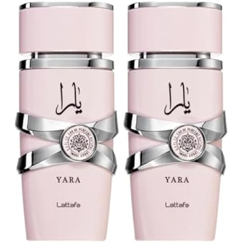 Lattafa Yara for Women Eau de Parfum Spray, 3.4 Ounce (Pack of 2)