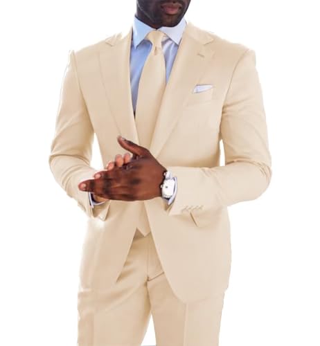 Slim Fit Mens Suit Luxury Tuxedos Notched Lapel 2 Pieces Blazer+Pants Groomsmen for Wedding3